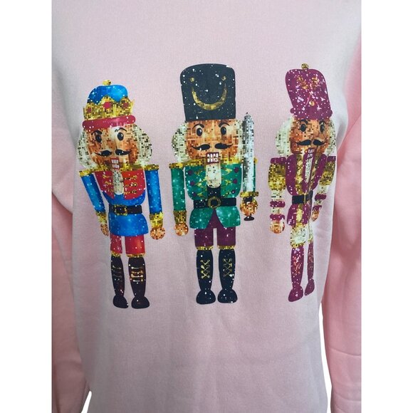 Vintage-Inspired Pink Nutcracker Sweatshirt S - Picture 3 of 7
